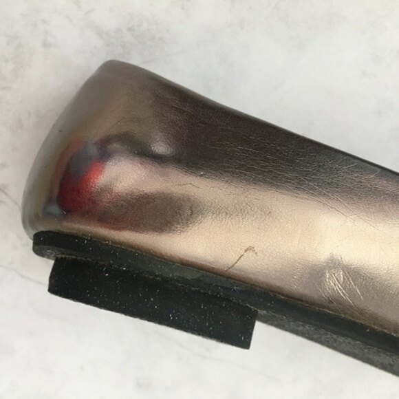 Elegant Metallic Velvet Heart Buckle Flats Shoes - Picture 15 of 16